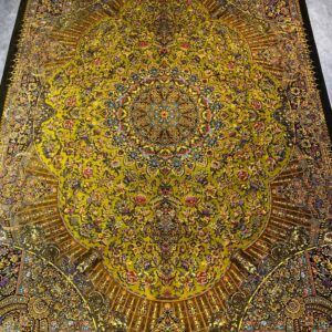 Buy Qom hand-woven silk rug, size 6 meters, Tareng modern map